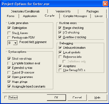  Compiler   Project Options